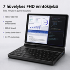 7 hüvelykes érintőkijelzős mini laptop Windows 11 Pro rendszerrel USB-C és HDMI csatlakozással