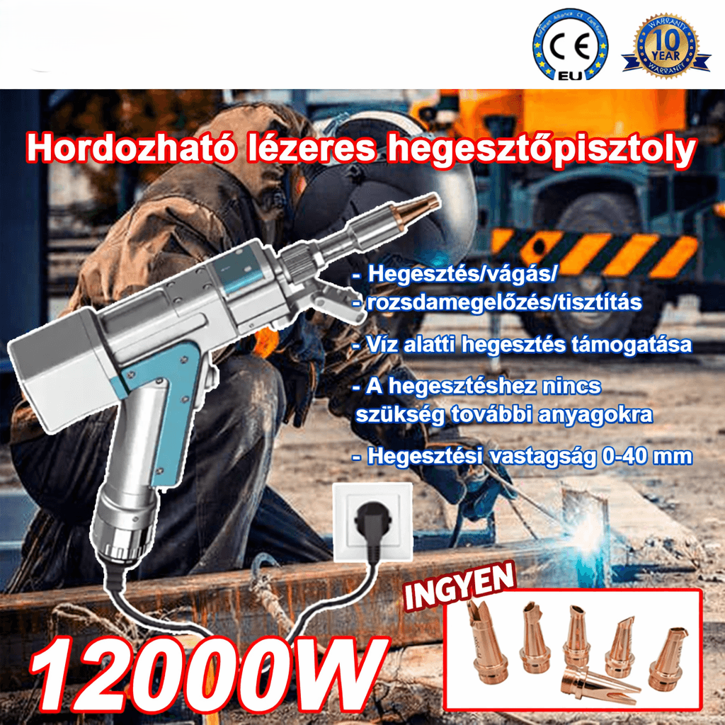 【Megtakarítás 50%】7000W 4 az 1-ben innovatív hordozható lézerhegesztő pisztoly (hegesztés + tisztítás)