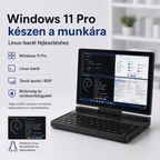 7 hüvelykes érintőkijelzős mini laptop Windows 11 Pro rendszerrel USB-C és HDMI csatlakozással
